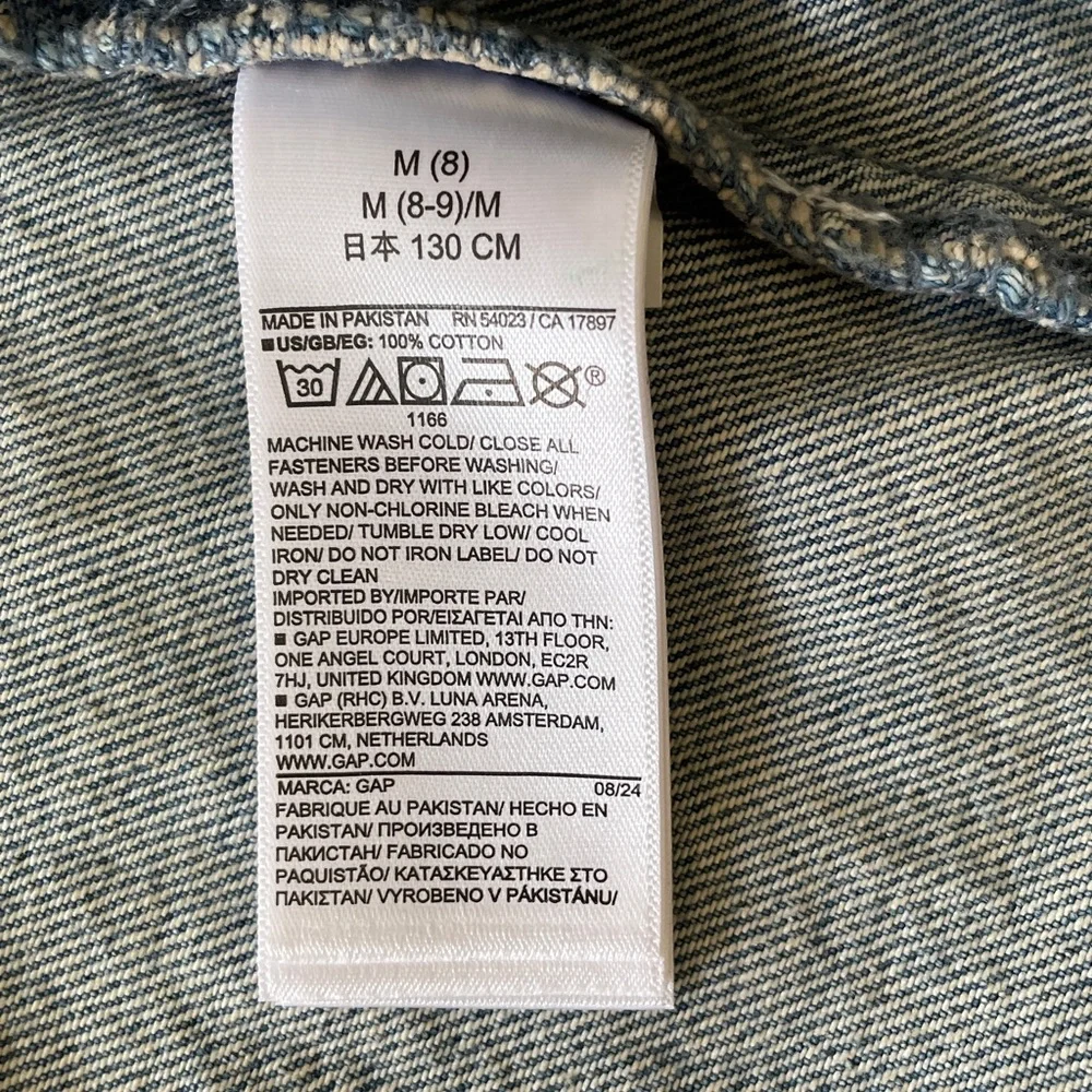GAP Kids Jean Jacket Blue Denim Snap Front Classic